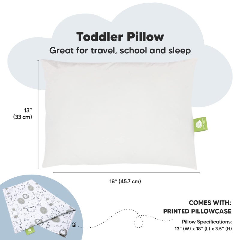 KeaBabies Toddler Pillow with Pillowcase - 13x18 My Little Dreamy Kids Travel Bed Pillows for Sleeping, Organic Cotton Small Pillowcase, Soft & Breathable, Machine Washable, Toddlers 2-5 Years Old (KeaSafari)  - Image 3