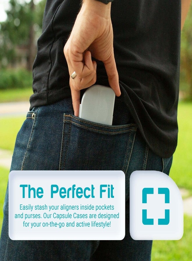 CAPSULE DENTAL Retainer Case - Travel Retainer Box with Aligner Removal Tool - Perfect Container for Retainers, Partial Dentures, Night Mouth Guards, Aligners - Small No-Rattle Cases with Remover - Image 4