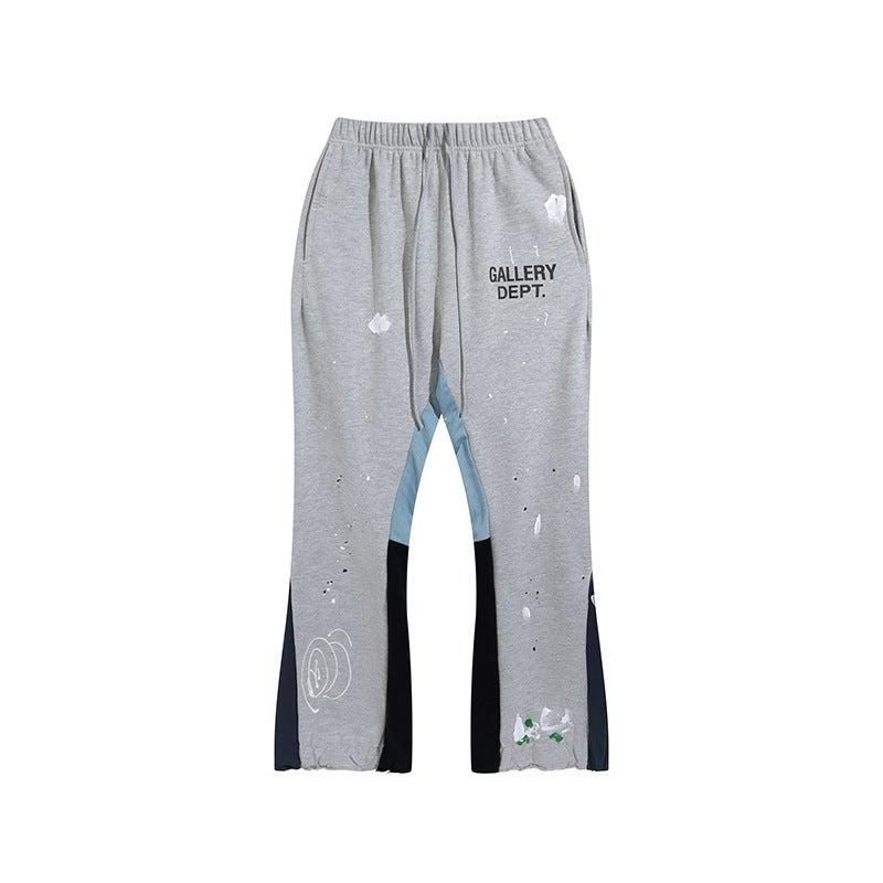 Gallery Department Splash Graffiti Casual Long Pants Camouflage Splicing Couple Jogger Sweatpants Trendy - Image 1