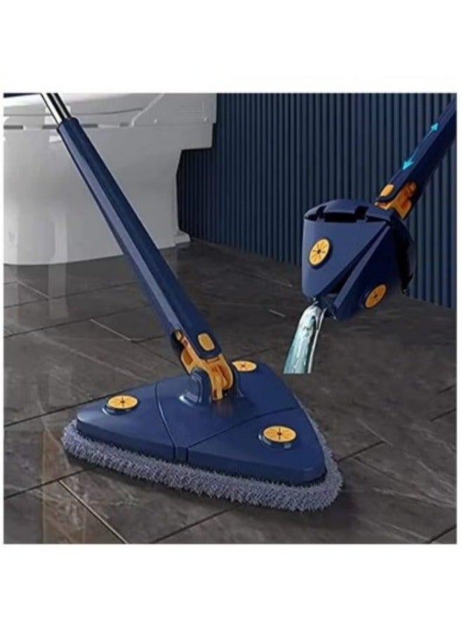 Versatile Rotatable & Adjustable Cleaning Mop – Extendable Triangle Design with Quick Dry & Automatic Water Squeezing for Floor, Ceiling, & Wall Cleaning - Image 1
