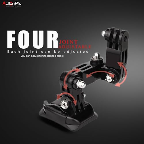 Action Pro 4-Way Adjustable Base Front Chin Mount for Full Face Helmet Compatible with GoPro Hero 13/12/11/10/9/8/7/6/5/4/3+/3, DJI Osmo Action, Insta360, SJCAM & YI Action Cameras - Image 3