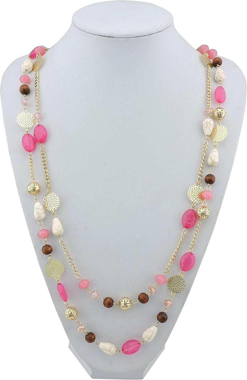 Bocar Long Necklaces for Women Trendy, Boho Layered Crystal Beaded Collar Necklaces for Women, Fashion Statement Necklaces Jewelry - Image 3