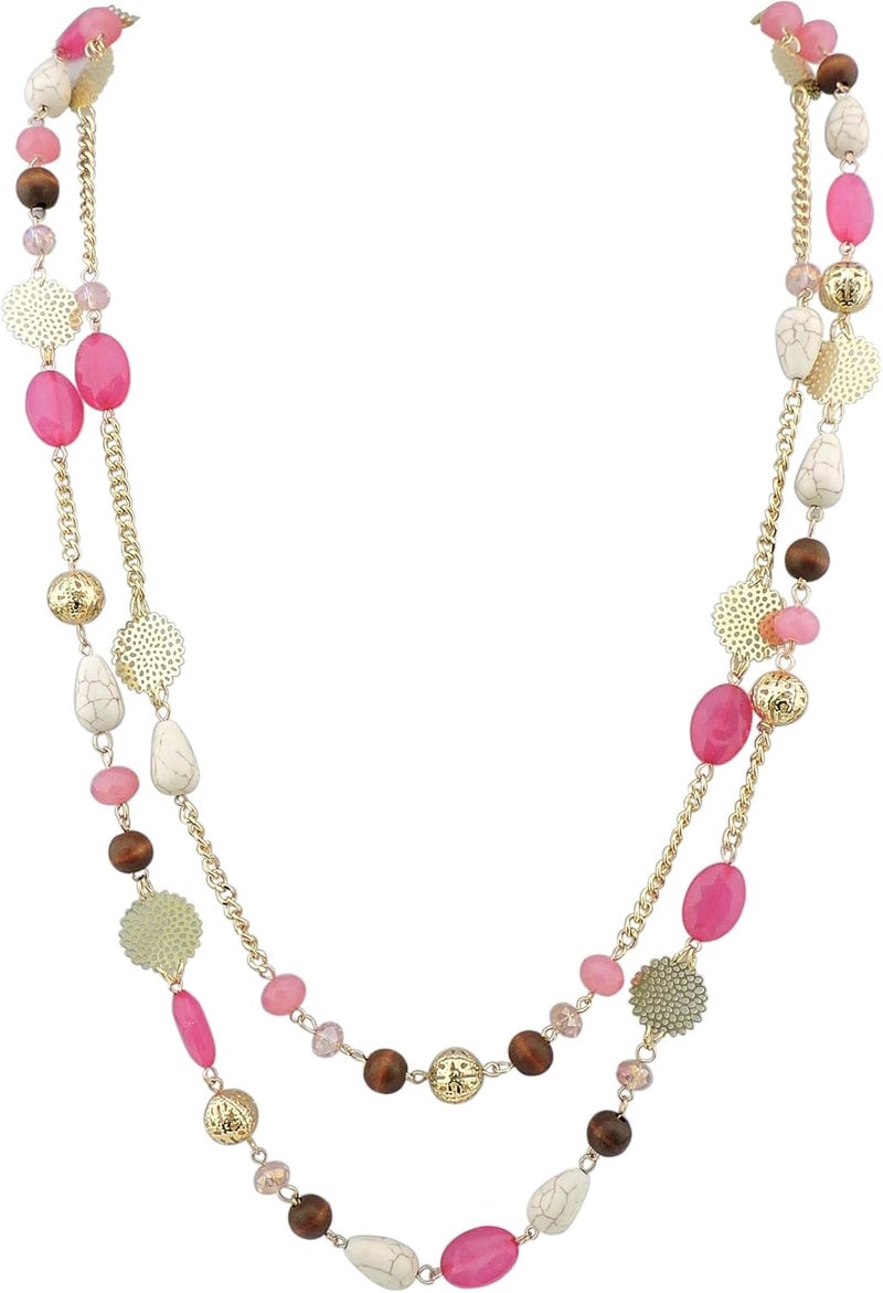 Bocar Long Necklaces for Women Trendy, Boho Layered Crystal Beaded Collar Necklaces for Women, Fashion Statement Necklaces Jewelry - Image 1