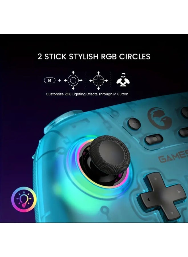 gamesri GameSir Wireless Gaming Controller for Switch, PC, iOS, Android - Ergonomic Design, Motion Sensing, Anti-Drift Hall Effect Joystick, Customizable RGB Lighting, Rechargeable Lithium Polymer Battery, 2.4GHz Wireless Connectivity - Image 3