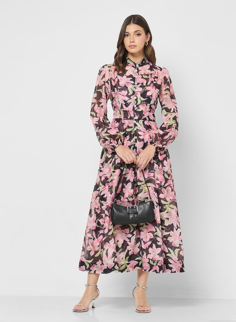 ايلا فستان بطبعة زهور - Image 4