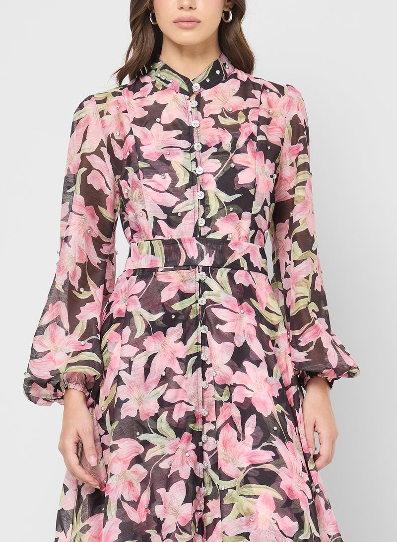 ايلا فستان بطبعة زهور - Image 3