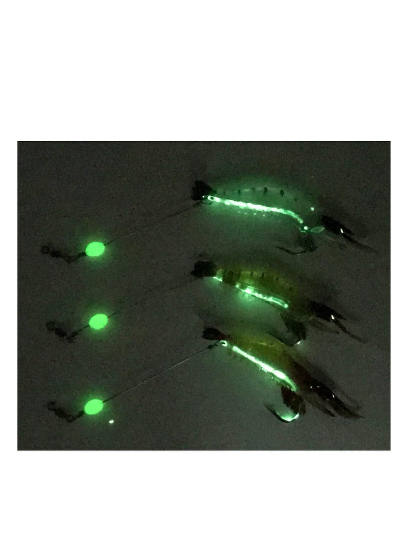 KASTWAVE 10 pcs Soft Luminous Shrimp Lure Set, Premium Soft Shrimp Fishing Tackle with Luminous Sharp Hooks, for Freshwater Saltwater Bass Trout Catfish Salmon - Image 5
