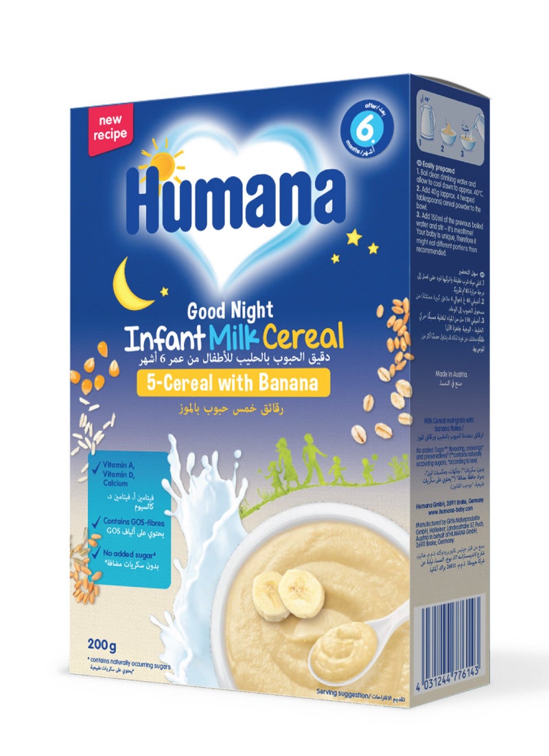 Humana Goodnight Baby Cereal Wholegrain With Banana 200g - Image 1