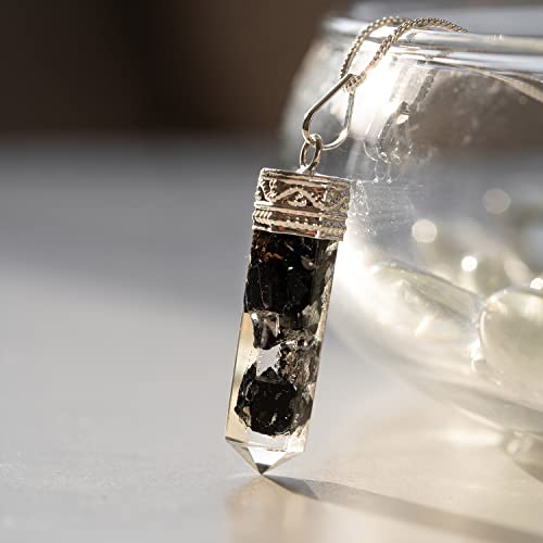 Ayana Wellness AYANA Piezo Black Tourmaline Necklace for Women - Hex Pencil Pendant with Bionized Black Tourmaline Crystals, Cho Ku Rei Reiki Charged Orgonite Chakra Protection Necklaces - Image 5