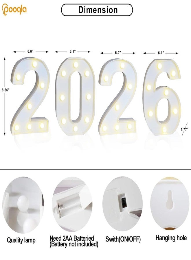 Pooqla Light Up Numbers 2026, Giant Marquee Numbers for New Year Decorations, 2026 Graduation Decorations for High School Seniors College Class of 2026 Party Classroom Decoration, Warm White - Image 3