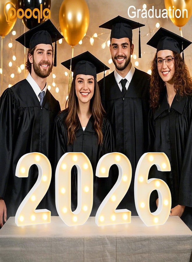 Pooqla Light Up Numbers 2026, Giant Marquee Numbers for New Year Decorations, 2026 Graduation Decorations for High School Seniors College Class of 2026 Party Classroom Decoration, Warm White - Image 2