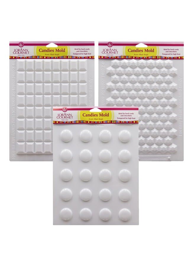 LorAnn Oils Hard Candy Making Mold Gems Set - Includes Jewels, Break Apart Hexagon, and Break-Apart Rectangle - Image 1