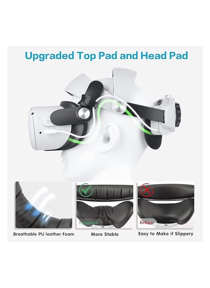 PROMASS - Head Strap Compatible with Oculus Quest 2, Upgraded Head Strap with Battery for Enhanced Support Comfort,Adjustable Strap Replacement for Reduce Head Pressure - Image 1