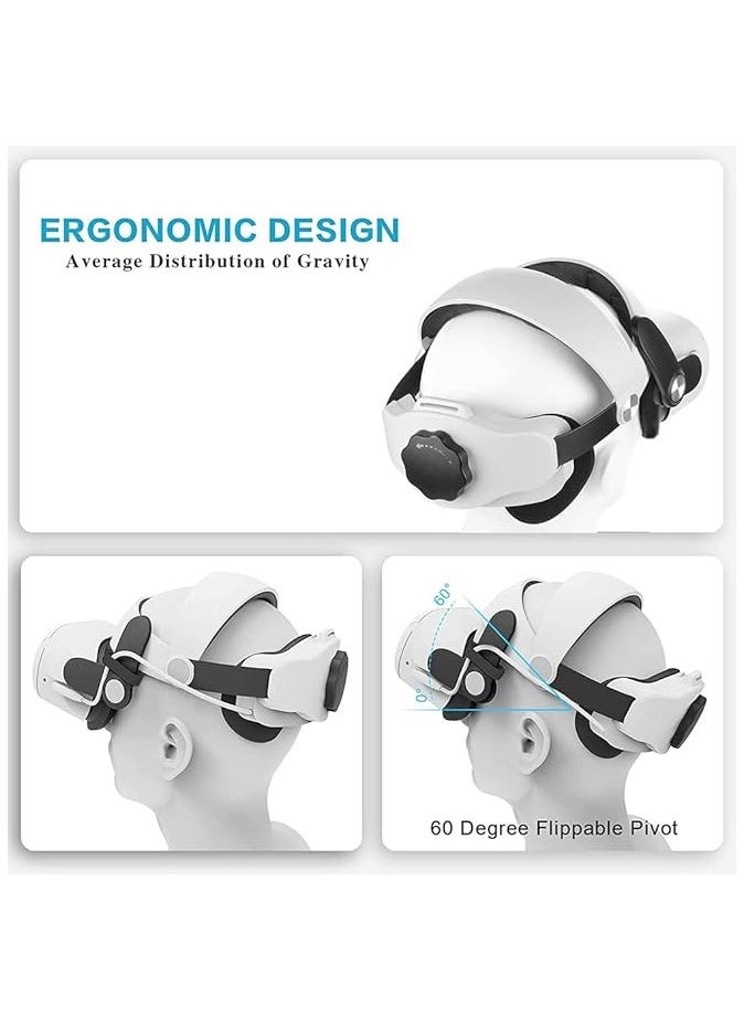 PROMASS - Head Strap Compatible with Oculus Quest 2, Upgraded Head Strap with Battery for Enhanced Support Comfort,Adjustable Strap Replacement for Reduce Head Pressure - Image 1