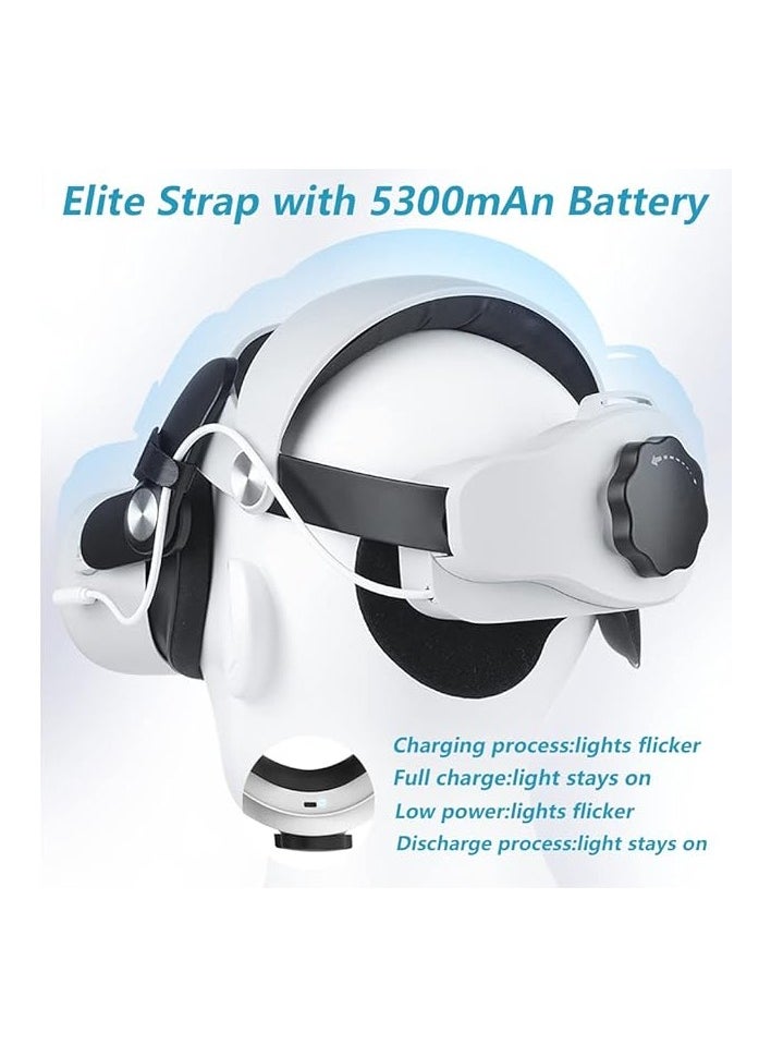 PROMASS - Head Strap Compatible with Oculus Quest 2, Upgraded Head Strap with Battery for Enhanced Support Comfort,Adjustable Strap Replacement for Reduce Head Pressure - Image 1