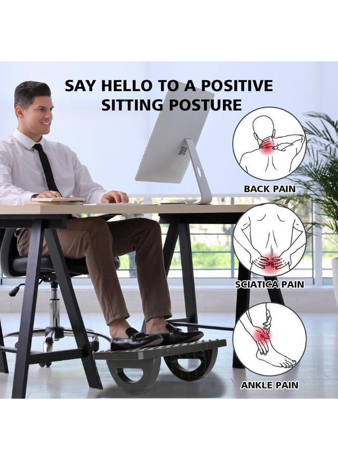 TEGRILO Foot Rest for Under Desk with Massage Adjustable Under Desk Footrest For Home and Office Use Foot Stool Under Desk with 6 Height Position Adjustment (Rocking foot rest) - Image 2