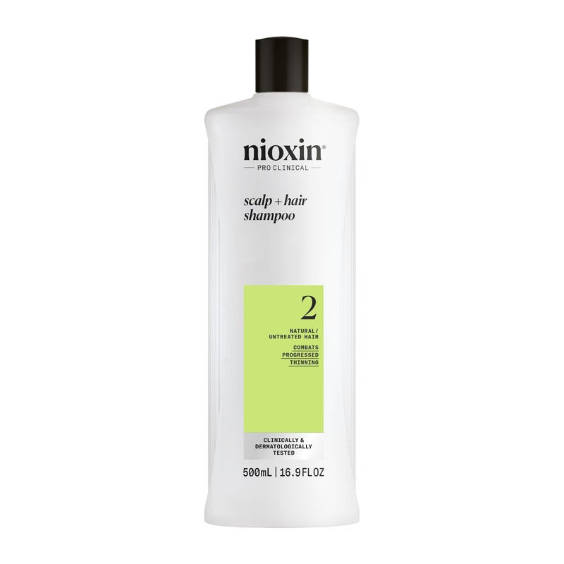 Nioxin Scalp  Hair Thickening System 2 Shampoo  For Natural or Untreated Hair with Progressed Thinning  With Niacinamide and Biotin  169 Fl oz