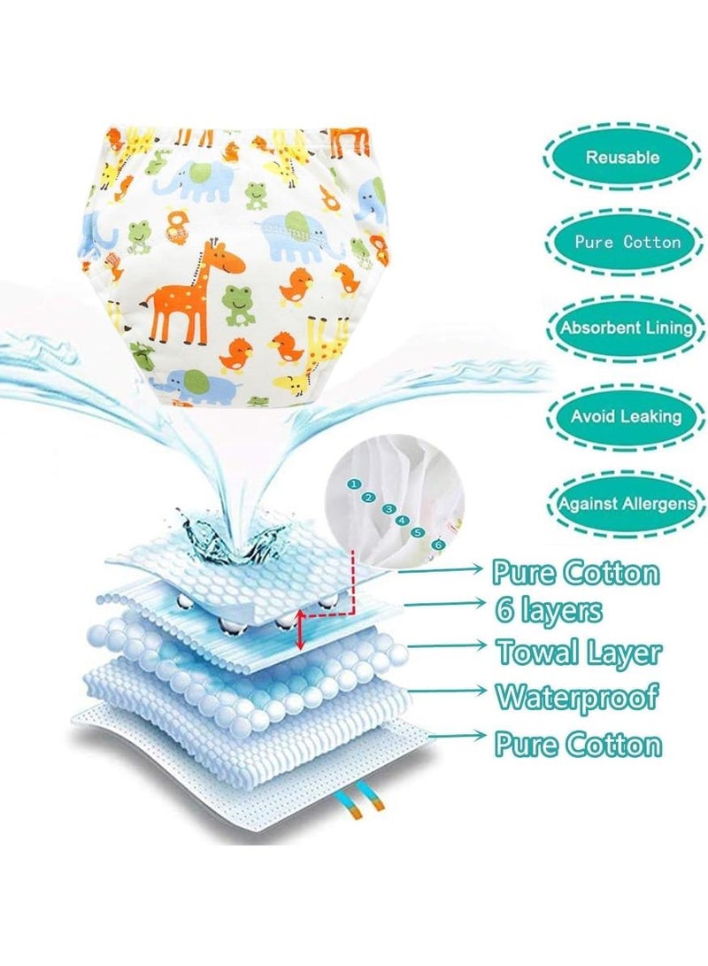 Bebiland 6 Pack Reusable Absorbent Training Underwear,Potty Training Pants for Toddlers,Multi-Layer Breathable Cotton Unisex Underpants (15-19kg, 0-4 Years) - Image 3