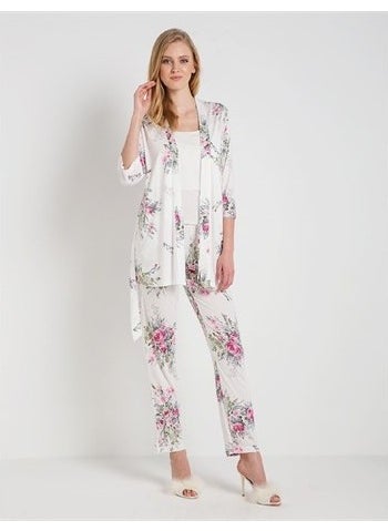Magic Form - Women's Dark Ecru 3-Piece Pajama Set - Image 1