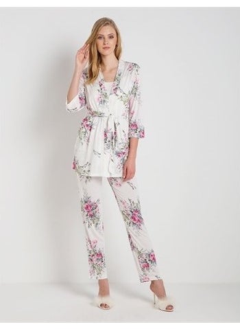 Magic Form - Women's Dark Ecru 3-Piece Pajama Set - Image 1