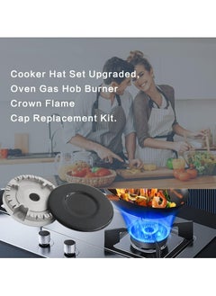 CMGTYYD 4 Pcs Portable Gas Stove Burners Replacement - Crown Flame Cap Cover, for Kitchen Fit to Most Stove Handles Lid Kit Quality Metal Stove knob  - Image 3