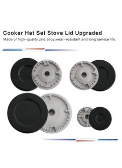 CMGTYYD 4 Pcs Portable Gas Stove Burners Replacement - Crown Flame Cap Cover, for Kitchen Fit to Most Stove Handles Lid Kit Quality Metal Stove knob  - Image 4
