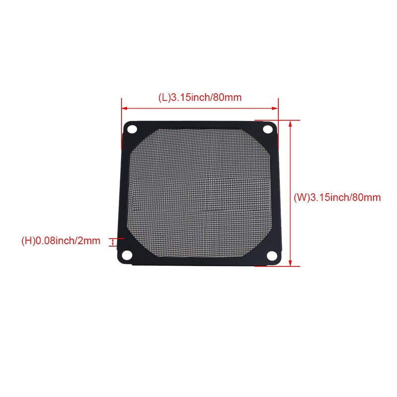 BQLZR BQLZR Black 80 X 80mm PC Computer Chassis Fan Filter Mesh Metal Strainer  - Image 5