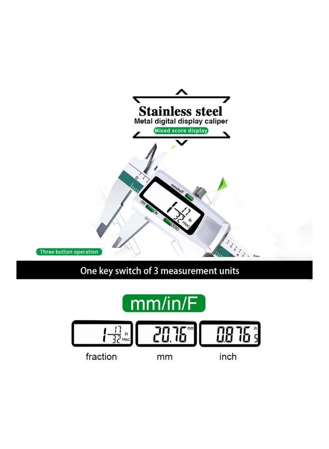 Electronic LCD Digital Display Slide Vernier Caliper Silver 24.2x2.7x9centimeter