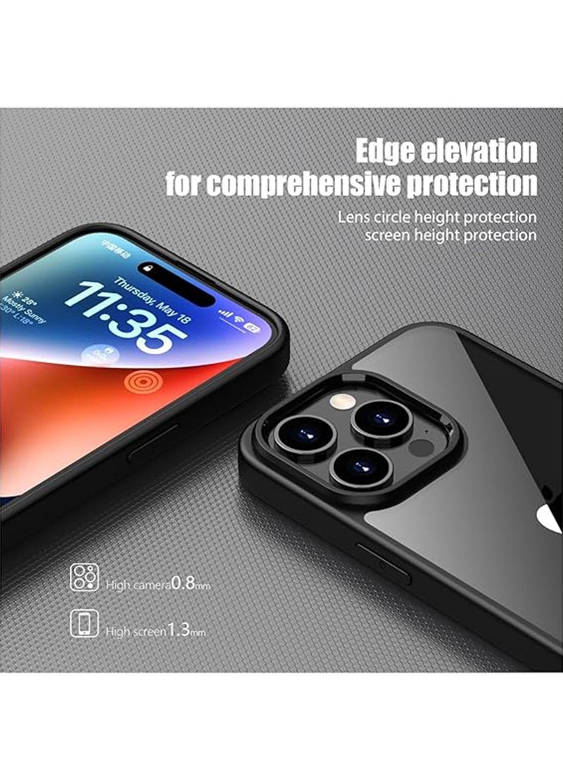 X-level - for iPhone 16 Pro Max Case, [Anti-Yellowing][Military Grade Drop Protection] Shockproof Bumper Phone Back Cover,Slim Thin Cover for iPhone 16 Pro Max ,6.9"-(Clear/Black) - Image 1