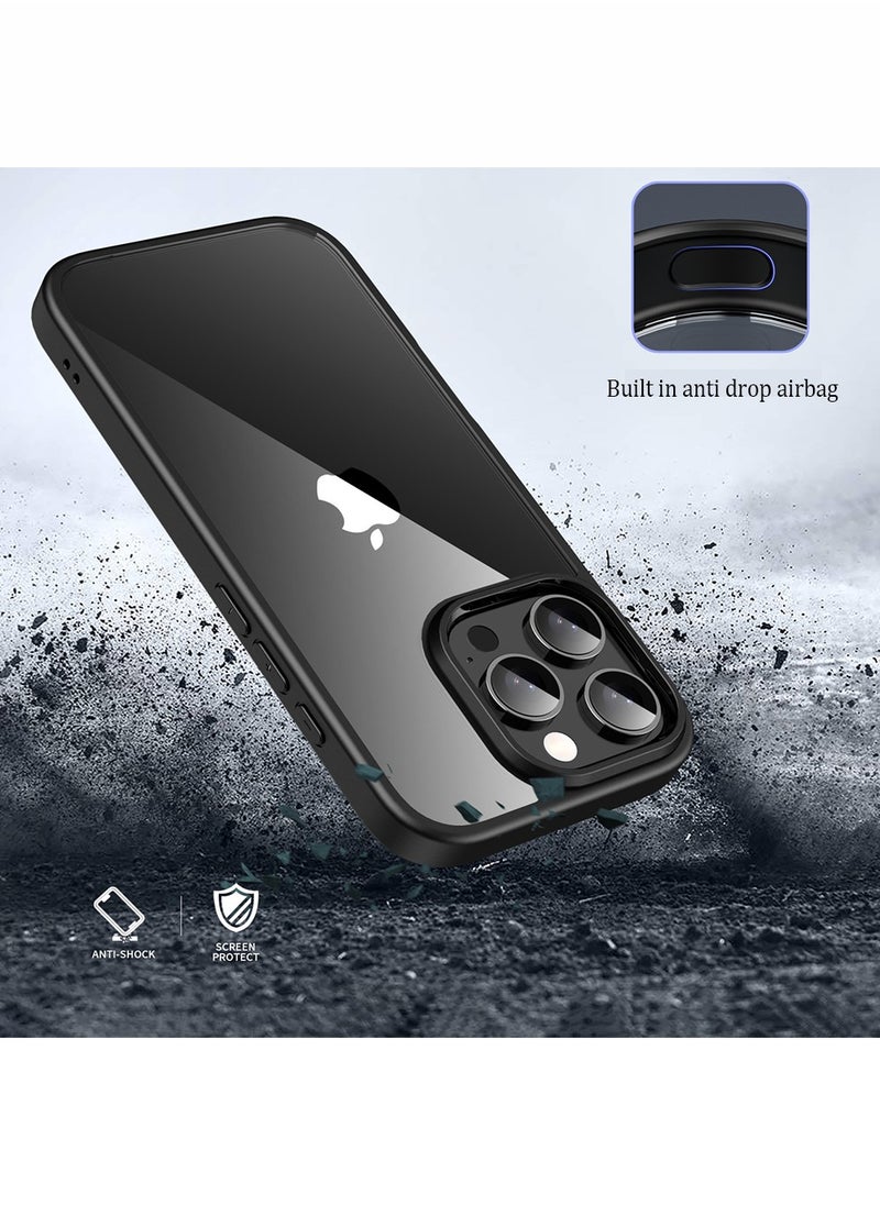X-level - for iPhone 16 Pro Max Case, [Anti-Yellowing][Military Grade Drop Protection] Shockproof Bumper Phone Back Cover,Slim Thin Cover for iPhone 16 Pro Max ,6.9"-(Clear/Black) - Image 1