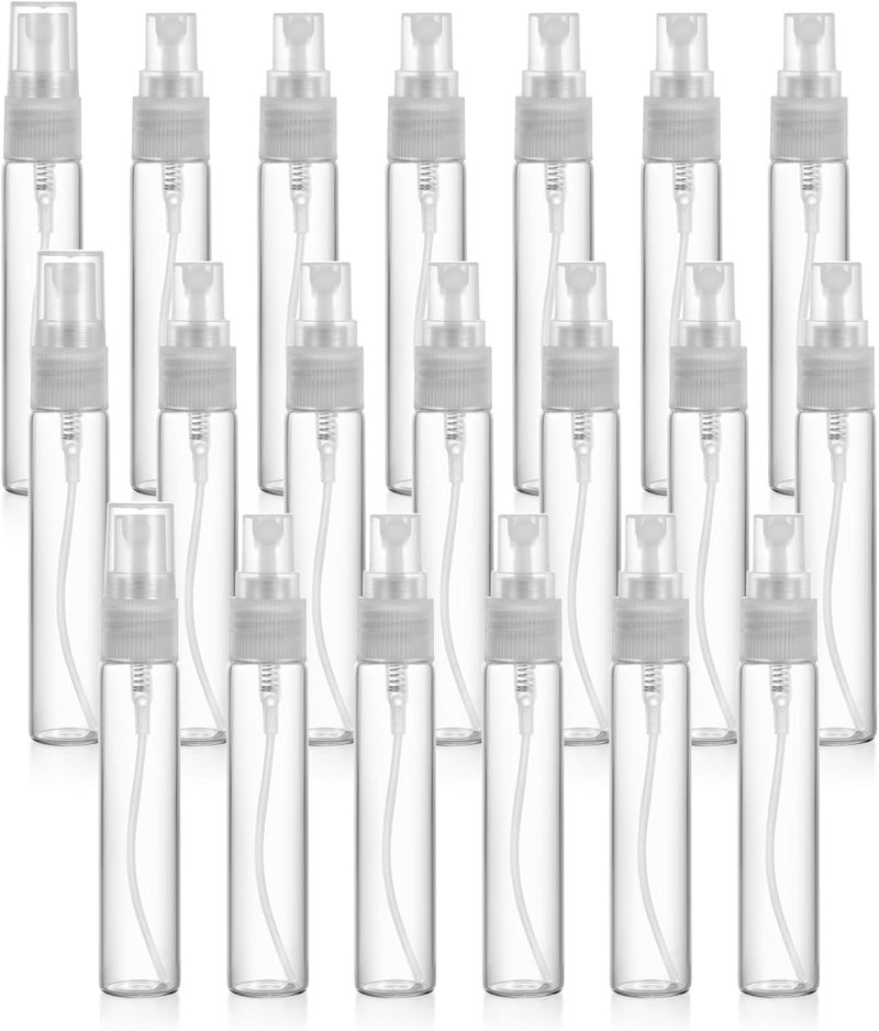 ZbFwmx 20 Pack Set 10ML Protable Refill Bulk Atomizer Spray Travel Perfume Bottle Hydrating Empty Bottle (Clear) - Image 1