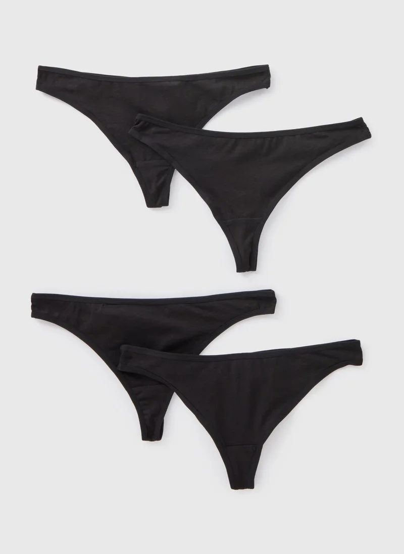 Matalan 4 Pack Black Thongs