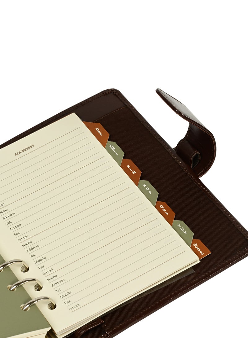 FIS® Leather Organizer "PLANUS", and Activity Journal, Size : (11x17cm), Color : Brown_FSORLO6BR - Image 2