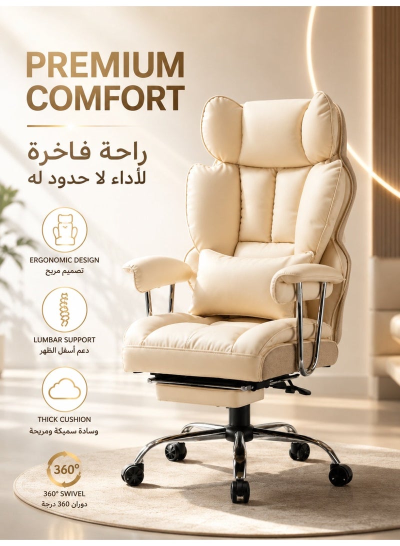 Upseller Premium High-Back Ergonomic Gaming Chair with Adjustable Height, Reclining Backrest, Footrest, Lumbar and Head Support, Plush PU Leather Comfort, 360° Swivel, 180kg Weight Capacity - Image 1