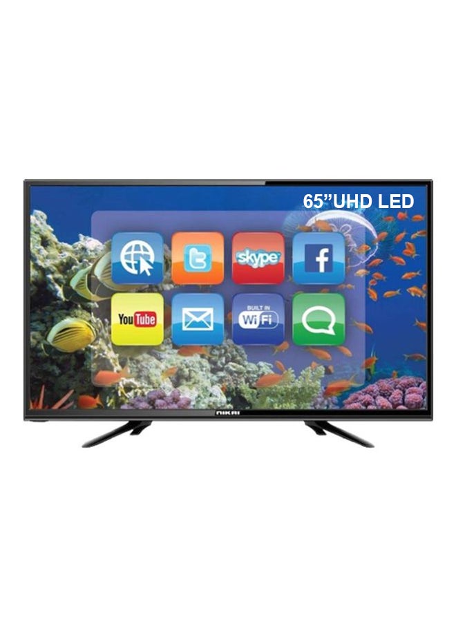NIKAI 65-Inch UHD Smart LED TV UHD65SLED Black - Image 1