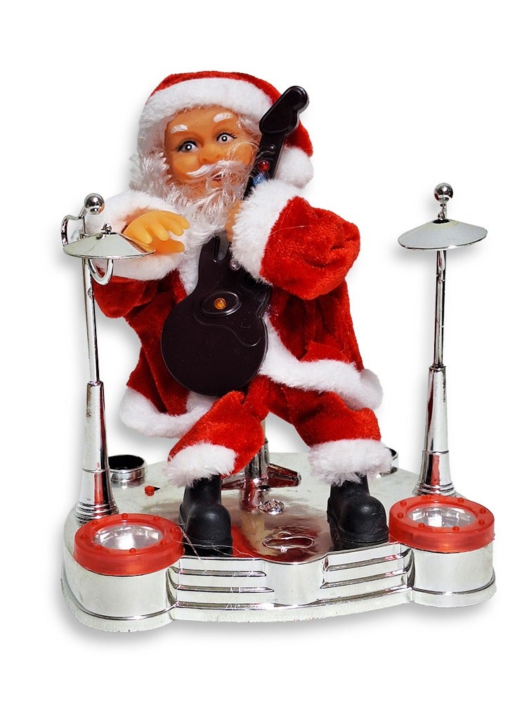 Santa Claus plays the guitar and Drums, electric Christmas toy for kids, battery operated, Christmas gift for children, Christmas supplies, Christmas decoration doll - Image 1