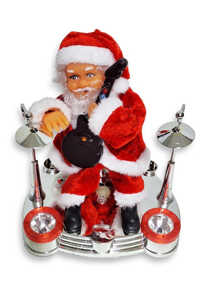 Santa Claus plays the guitar and Drums, electric Christmas toy for kids, battery operated, Christmas gift for children, Christmas supplies, Christmas decoration doll - Image 2