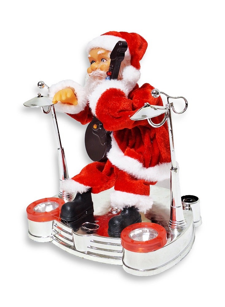 Santa Claus plays the guitar and Drums, electric Christmas toy for kids, battery operated, Christmas gift for children, Christmas supplies, Christmas decoration doll - Image 3