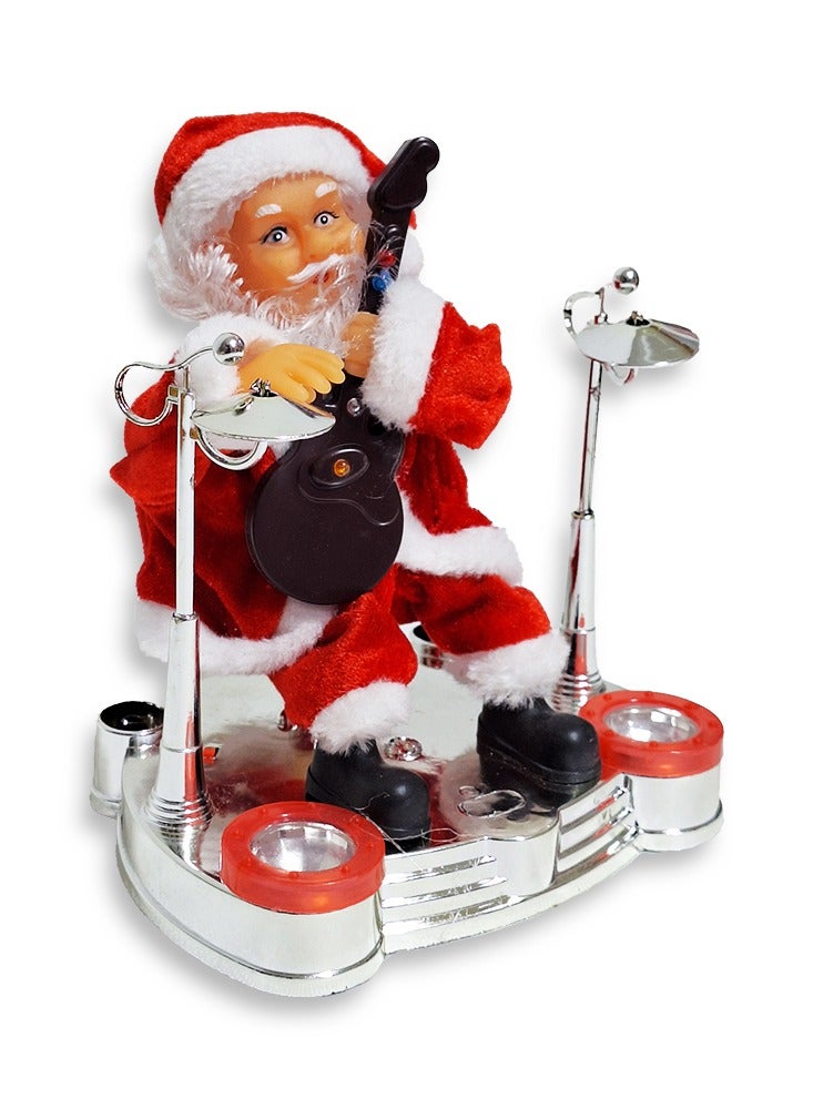 Santa Claus plays the guitar and Drums, electric Christmas toy for kids, battery operated, Christmas gift for children, Christmas supplies, Christmas decoration doll - Image 4