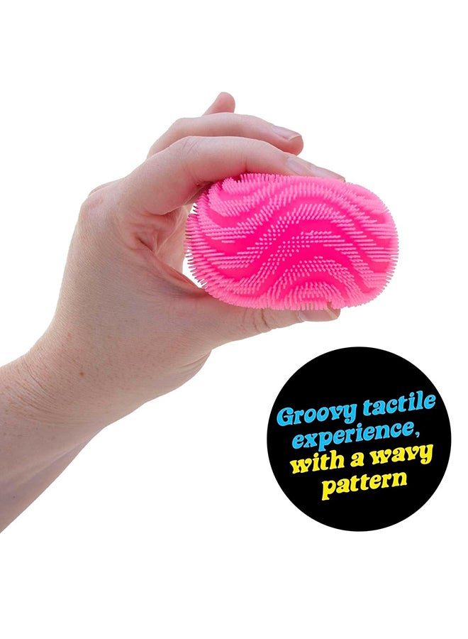 Schylling NeeDoh Fuzz Ball orange - Sensory Toy with a Velvet Texture and Soft Cloud Squish - Wavy Pattern You Can See and Feel - Ages 3 and Up -  One Per Pack (Wonder Waves) - Image 2