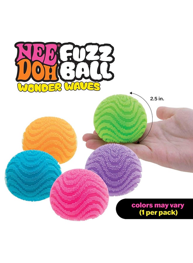 Schylling NeeDoh Fuzz Ball orange - Sensory Toy with a Velvet Texture and Soft Cloud Squish - Wavy Pattern You Can See and Feel - Ages 3 and Up -  One Per Pack (Wonder Waves) - Image 5