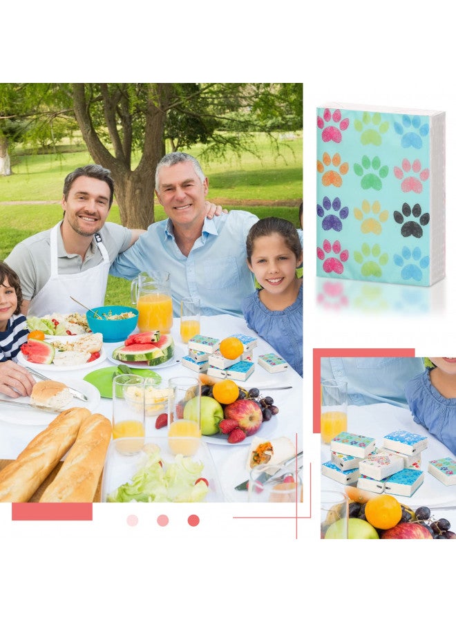 Frienda 100 Pack Bulk Paw Print Facial Tissues Wallet Size Travel Tissues Individually Packed Paper Pocket Pack 3 Ply Small Travel Tissue Mini Pocket Tissues for Travel Wedding Party Daily Use, 10 Designs  - Image 4