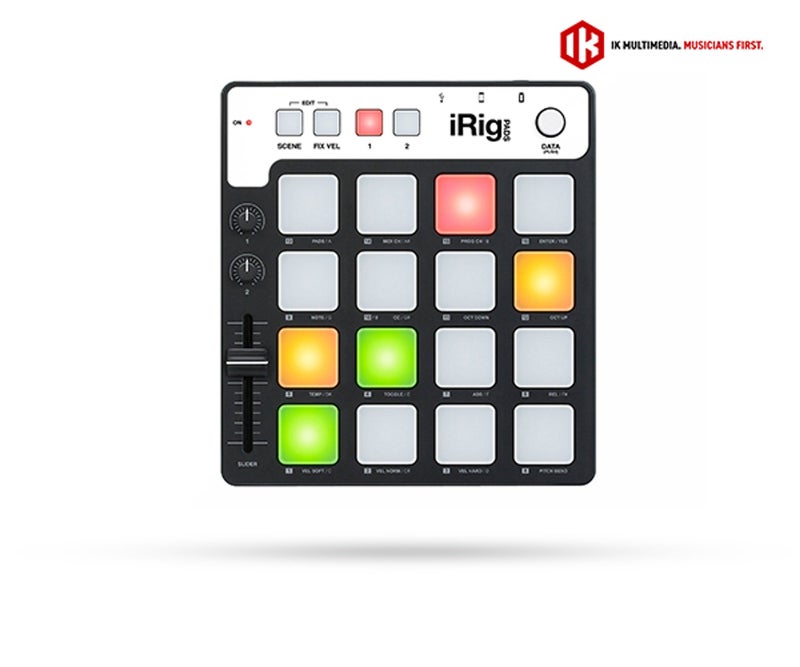 IK Multimedia iRig Pads Compact MPC-Style MIDI Pad Controller 16 Backlit Drum Pads Mobile Beat Production  Controller - Image 1