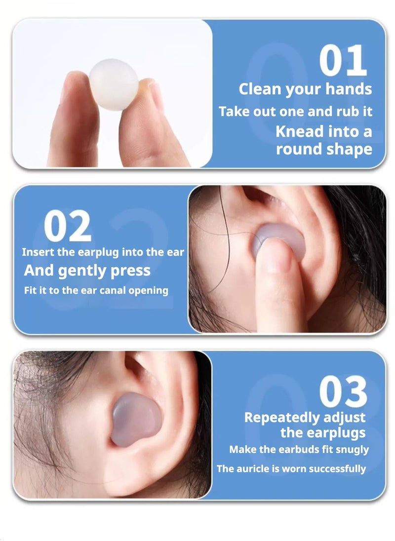 ARNOTEC - Silicone Ear Plugs - Re-Washable Soft Moldable Noise Reducing Waterproof Ear Plugs for Sleeping, Swimming, Traveling and Studying, Reusable and Comfortable, 6 Pairs with Storage Box - Image 1