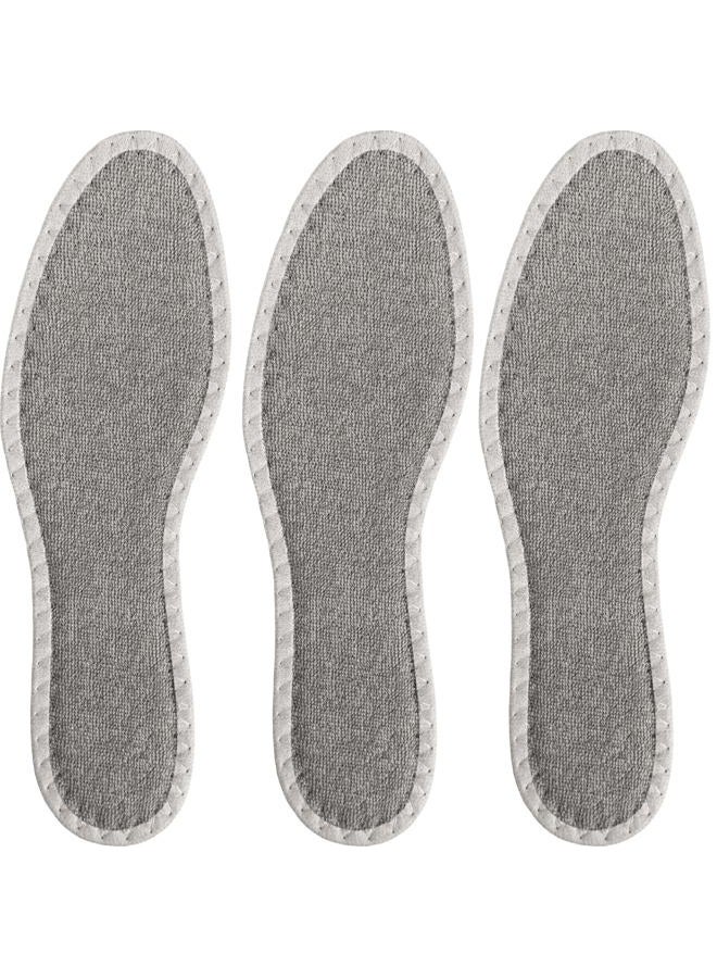Pedag Deo Fresh Natural Terry Cloth & Sisal Insoles, Handmade in Germany, Fully Washable, Perfect for Keeping Feet Dry and Fresh in The Summer, US W6 / EU 36, Grey, 3 Pair - Image 1