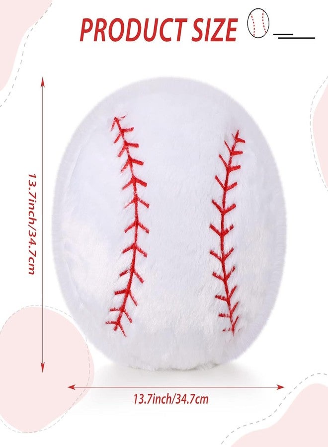 XIAOHONG 14inch Football Sports Pillow Plush Stuffed Sports Balls Soccer Toy Fluffy Baseball Throw Pillow Cushion Sofa Room Decoration Soft Sports Toy Gift - Image 2