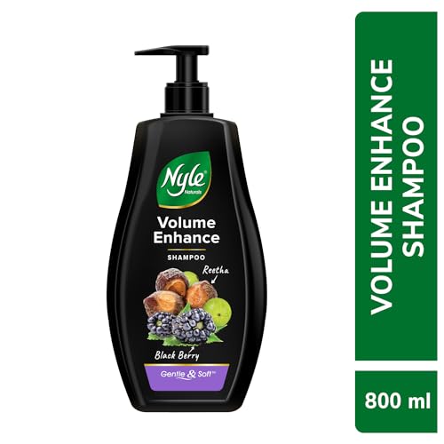 Nyle Naturals Volume Enhance Anti Hairfall Shampoo, With Reetha And Blackberry, Gentle and soft shampoo, PH balanced and Paraben free, 800ml - Image 2