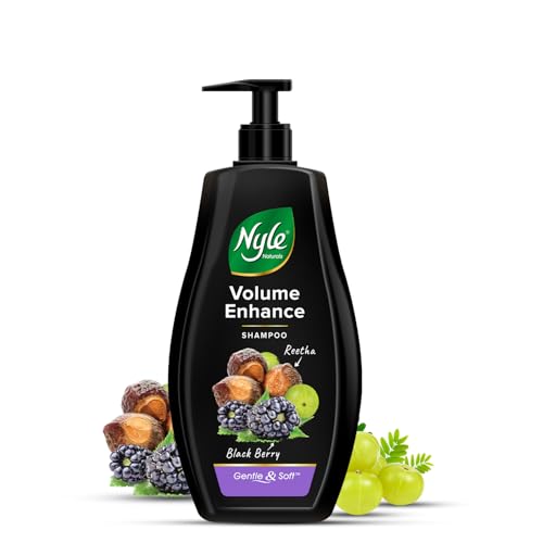 Nyle Naturals Volume Enhance Anti Hairfall Shampoo, With Reetha And Blackberry, Gentle and soft shampoo, PH balanced and Paraben free, 800ml - Image 1