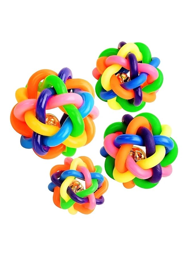 Geometric Rubber Knotted Ball With Bell Interactive Chew Toy For Dogs Cats 1pc - Image 5