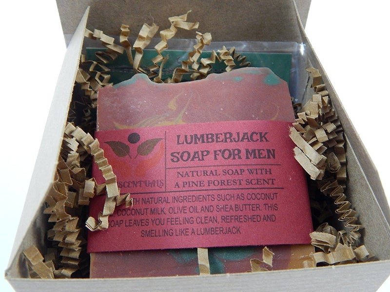Trascentuals Lumberjack Soap For Men Pine Forest Man Scent Comes In Gift Box Handmade With Natural Ingredients Such as Coconut Olive Oil and Coconut Milk - Image 3